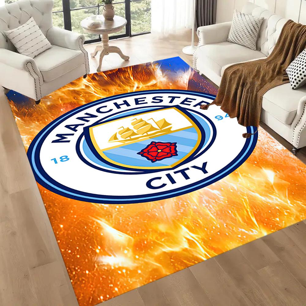 Manchester City Fc Square Rugs Are a Great Choice for Living Rooms, Bedrooms, Home Décor, and As Gifts.