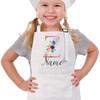 Personalized Kids Apron Cooking Kitchen Apron Pink Flower Initial and Name Apron for Children Custom Girls Cooking Apron Gift