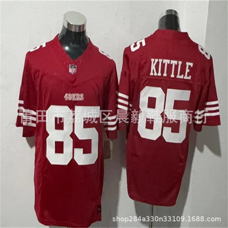 Camiseta Replica de Hombre NFL San Francisco 49ers George Kittle 85 Deebo Samuel 19 Nick Bosa 97 Mezcla de Algodón Uniforme de Fútbol