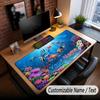 Fish Ocean Theme Custom Mouse Pad Personalized With Name Text Customized Desk Mat For Office Home Decor