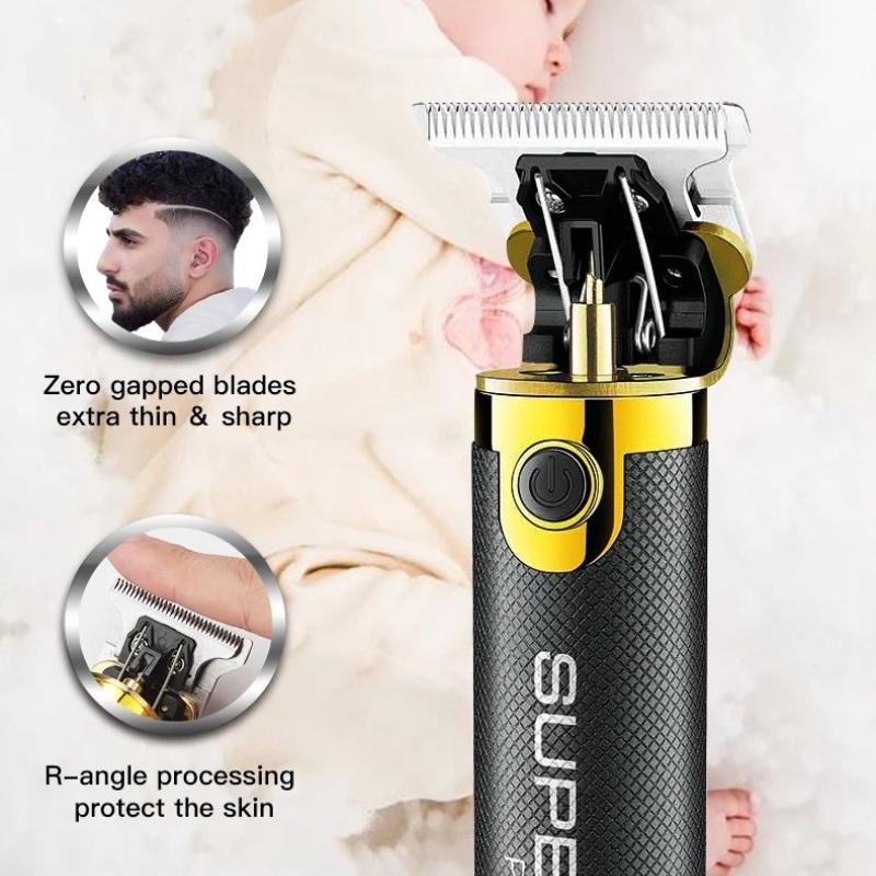VGR 082 Hair Trimmer T-shaped Professional Hair Cutting Machine Cordless Rechargeable Bald Trimmer Men's Hair Clipper Shape Carving Safe and Hygienic