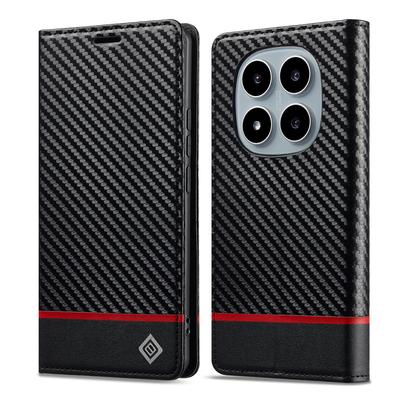 Luxus Kohlefaser Kartensteckplatz Geldbörse Lederhülle Für Redmi Note 15 14 Pro Plus 13 13C 14C Schlanke Passform Stoßfest Ständer Hülle