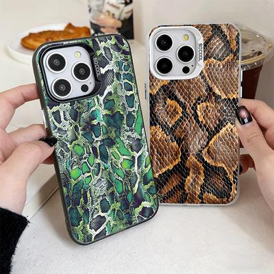 Fashion Snake Skin Pattern Shockproof Phone Case for iPhone 17 Air 16 16E 15 Pro Max 14 Plus 13 Mini 12 Back Cover Anti Fall Fun