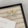 French Luxury Silver White Color Tassel Earrings Women Fashion Silver Needle Earring Jewelry Gifts