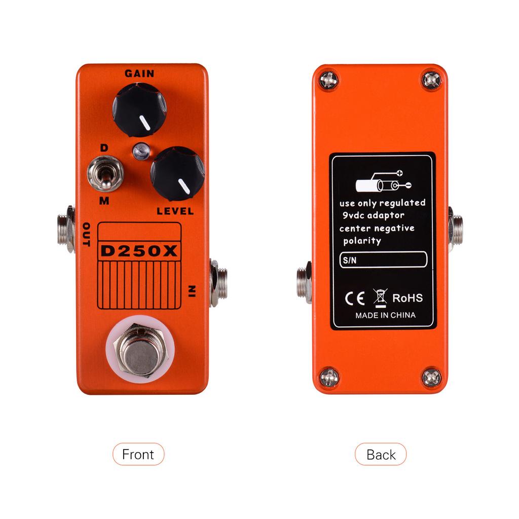 MOSKYAudio D250X Mini Electric Guitar Overdrive Preamp Effect Pedal 2 Models Full Metal Shell True Bypass