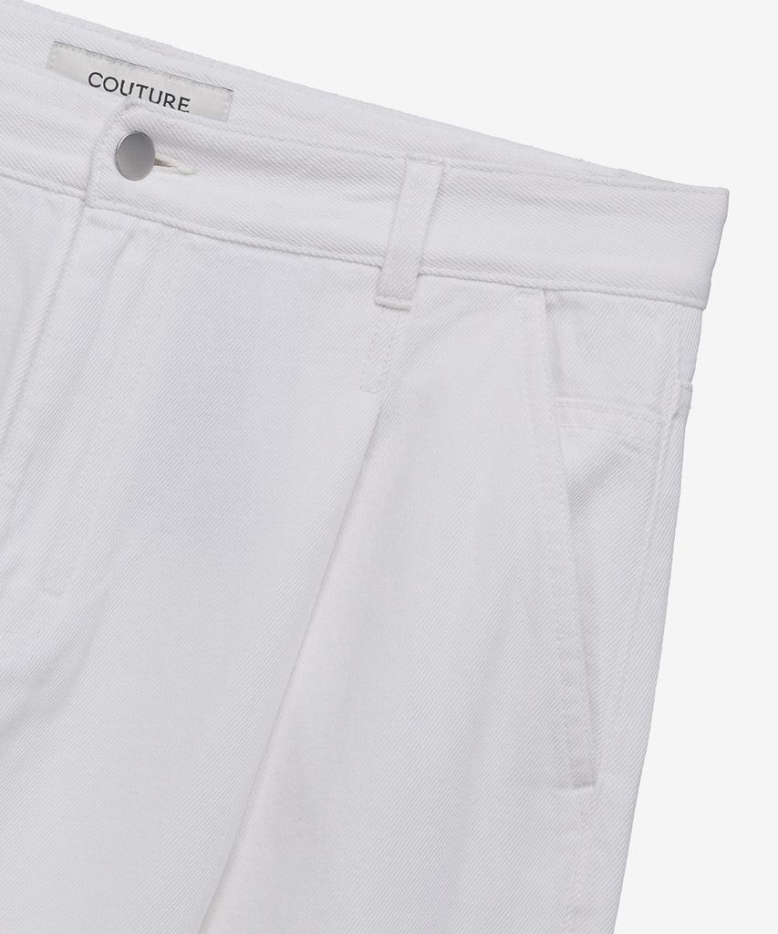 Mind Bridge [Couture] 9Oz Wide One-Pleat White Denim Pants