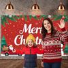 Xmas Backdrop Santa Claus Winter Backdrop Santa Banner Gift Box Snowman Display For Christmas Party Indoor Decoration Winter