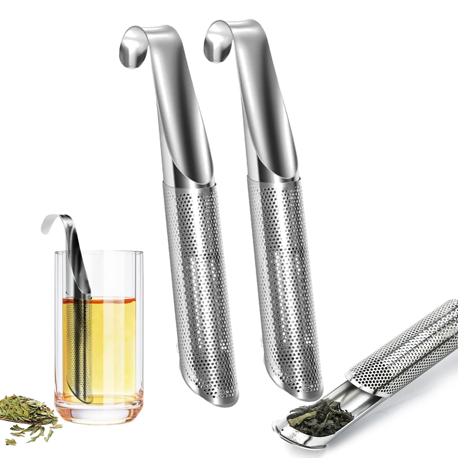 

Sellerian Stainless Steel Tea Strainer for Straining Tea Leaves, No Teapot Required, Handle, Lid Included, Easy to Clean, Heat Resistant, Compact,