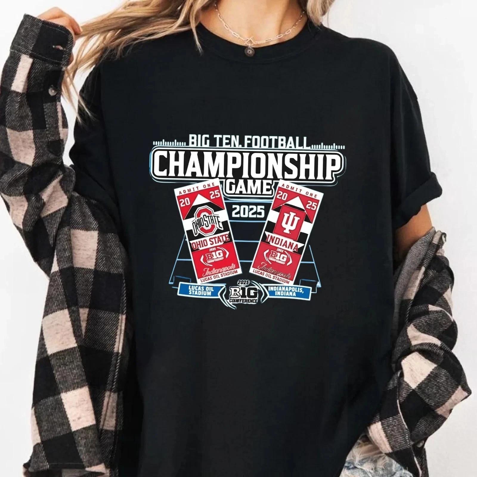 Big Ten 2025 Football Championship Ohio State vs Indiana Tshirt 2XL