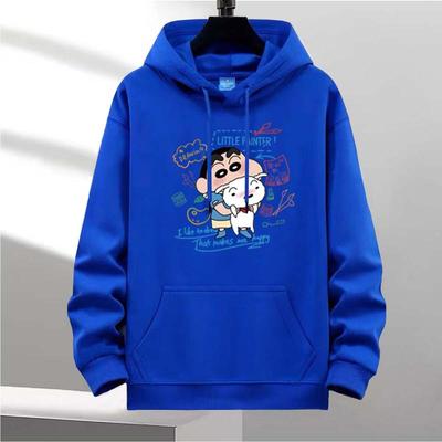 2025 Högkvalitativ Höst Crayon Shin-chan Tryck Tröja Med Huva Trendigt Märke Lös Lat Stil Jacka Enkel och Söt Campusklädsel