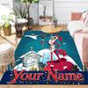 Custom 1Pc Skeleton Santa Flannel Personalized Rug Non Slip Floor Mat Soft Carpet for Living  Bedroom Office Home Decor Gift