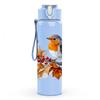 1PC Robin Bird Berry Branch Print 750ml Color Plastic Sports Water Bottle Leakproof Flip Straw Lid Suitable for Sports Office Home Use