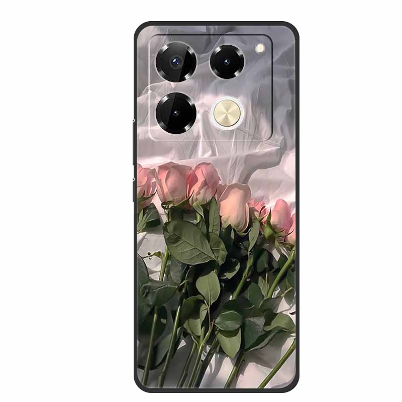 For Infinix Note 40 Pro 5G Case TPU Soft Silicone Cover Phone Cases for Infinix Note 40 40pro 4G Flowers Lovely Coque Fundas