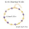 Vintage Enamel Daisy Flower Anklets for Women Turkish Blue Evil Eye Ankle On the Leg Bracelet Summer Beach Travel Jewelry Gift