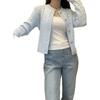Gentle Soft Waxy Twist Short Sweater Women's Autumn New Candy Color Crew Neck Knitted Cardigan Jacket