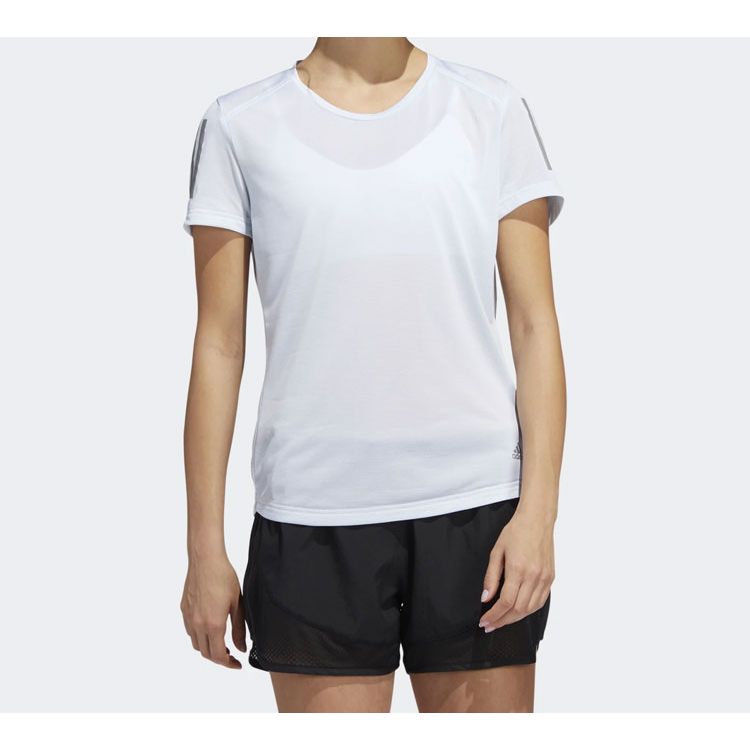 Adidas Own The Run Tee Running Sports Short Sleeve Women Tops Light-Sky-Blue FM5811