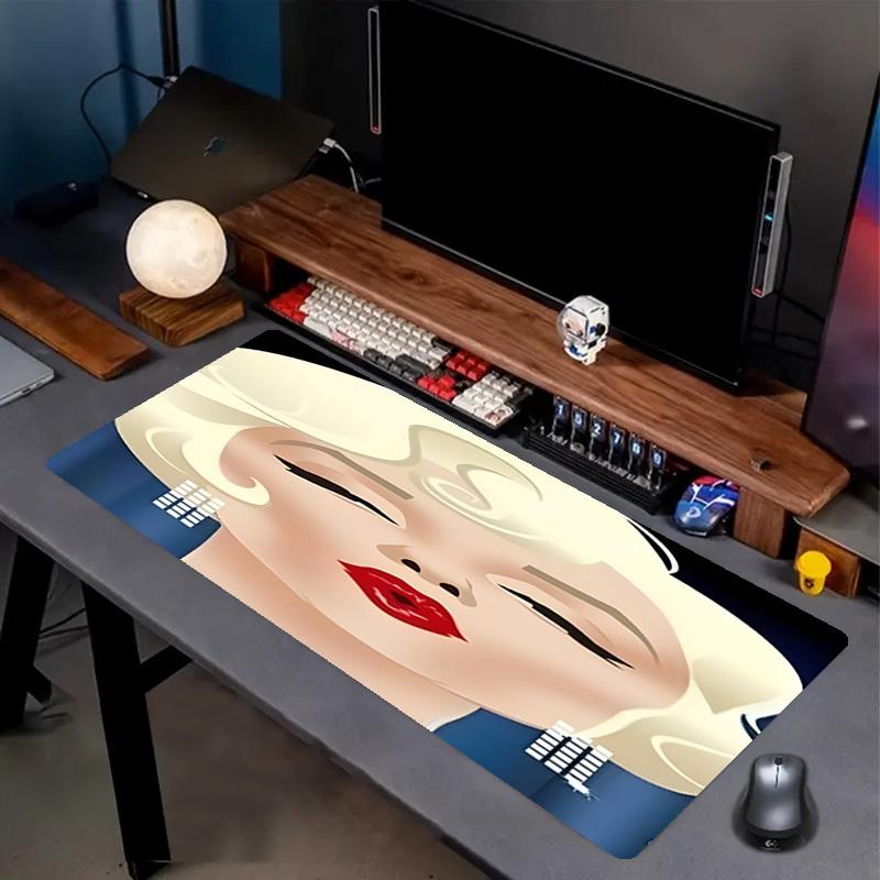 Marilyn Monroe Print Mouse Pad, Anti‑Slip Desktop Keyboard Mat, for PC Laptop Gaming Working Daily Use, Cool Festival Surprise Gift