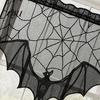 Sexy Halloween Table Cover Door Curtain, Lace Spider Web Fireplace Cover, Scary Skeleton Witch Party Set Bat Print Window Drapes for Home Indoor Decor
