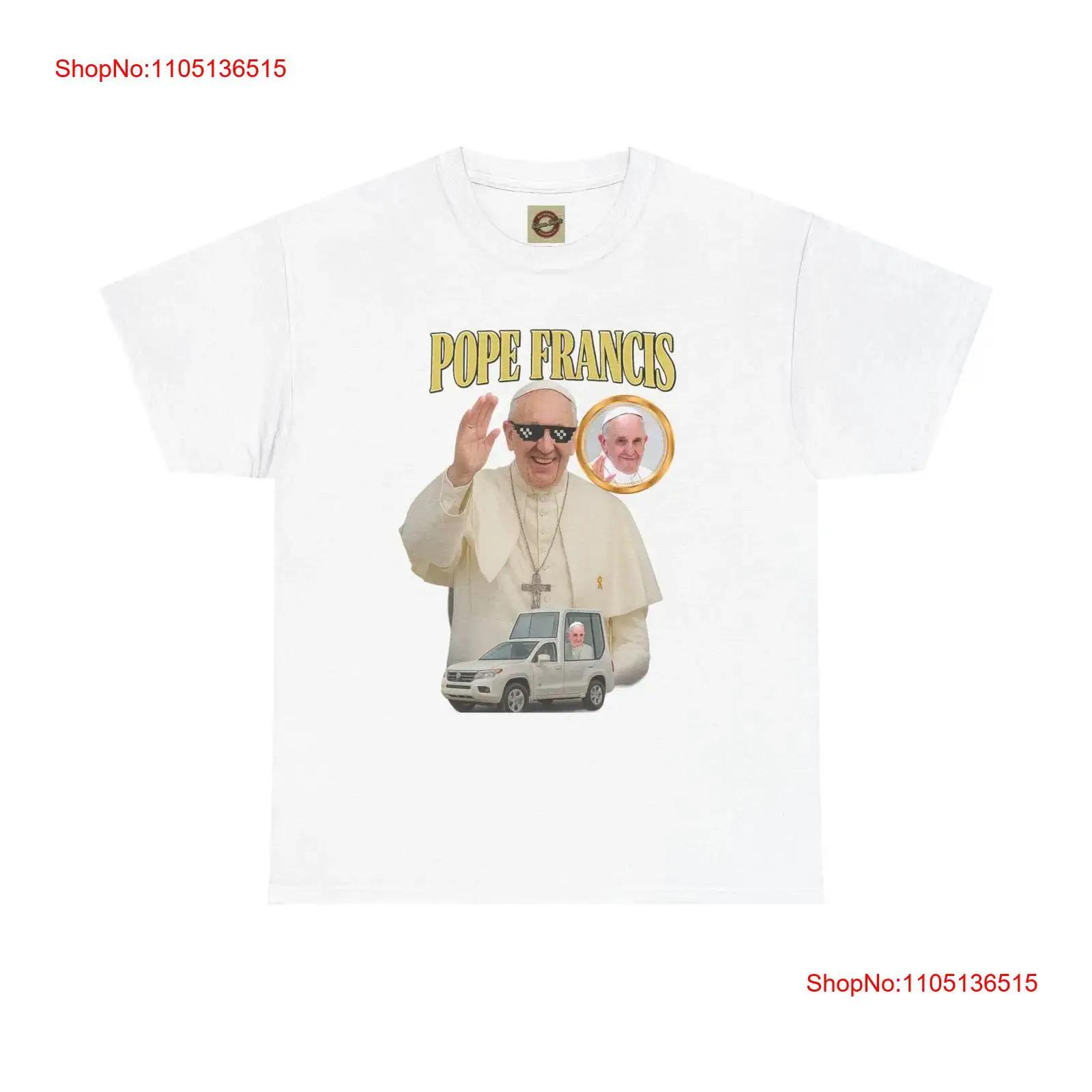 

Pope Francis T Shirt Cool Catholic Modern Faith Tribute vintage Washed fashion Comfortable streetwear Top For Everyday Wear 5XL різнокольоровий