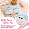 with Ponytail Hair Pencil Case Cute Ugly Pencil Pouch Multi Function Pen Bag  Students