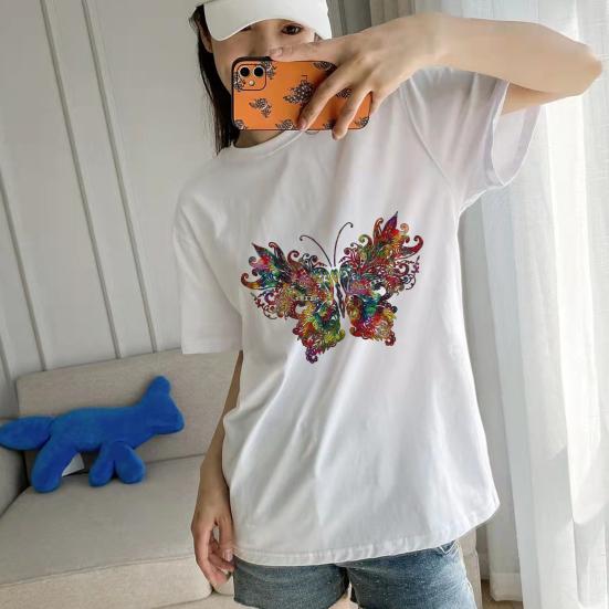 Heat Transfer Decal Washable DIY Easy To Use Butterfly Pattern Thermo Stickers Clothing Patch Applique Sewing Tool