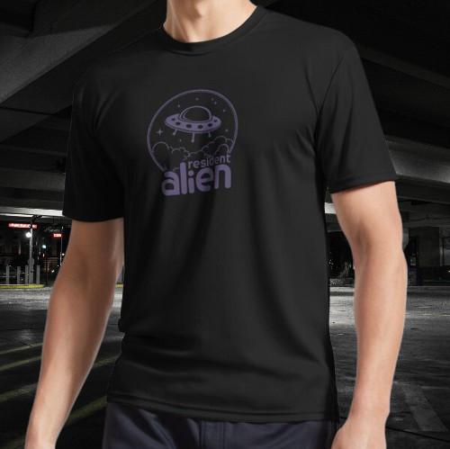 Resident Alien UFO Aktiv T-Shirt Lustig Größe Mode Amerikanisches T-Shirt