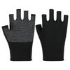 Gants Sans Doigts pour Protection au Travail, 10 Paires, Demi Nylon Pointillé Antidérapant Résistant à l'Usure Tri Emballage Cueillette Manuelle Perles Style Fin, Noir