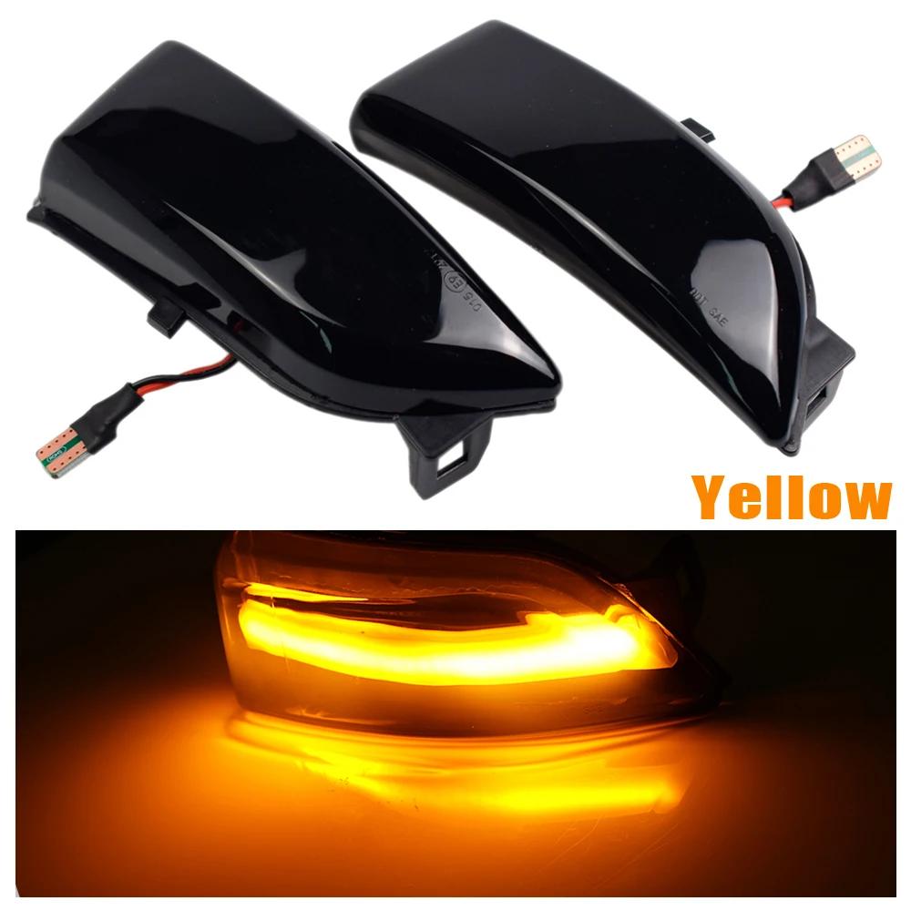 2pcs Dynamic Sequential Blink/Flow Amber LED Side Mirror Turn Signal Light Assembly For Ford Ranger T6 2012- жёлтый
