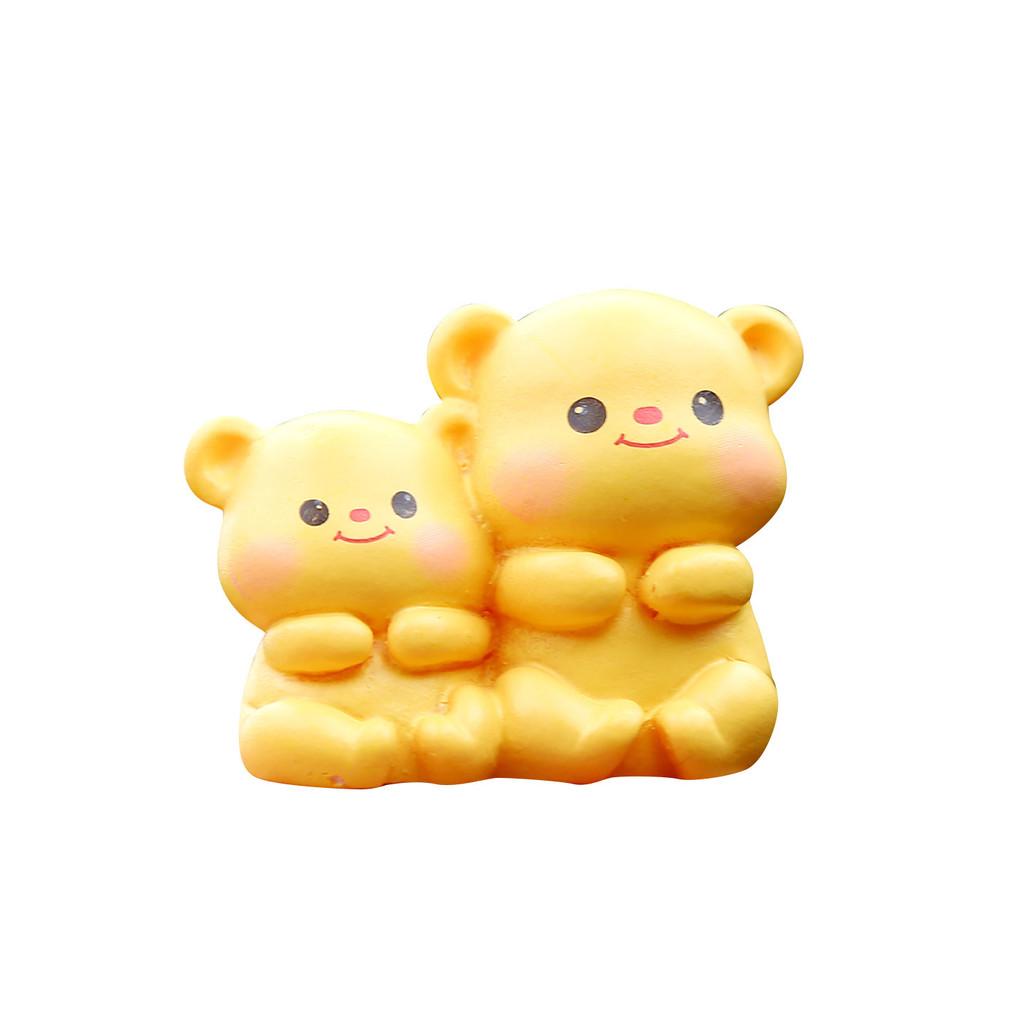 Yellow Cartoon Bear Resin Desk Decor With Cute Design For Kids And Collectors