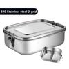 304 Stainless Steel Square Lunch Box Sealed Insulation Bento Box Student Lunch Box Canteen Large Capacity Compartment Lunch Box