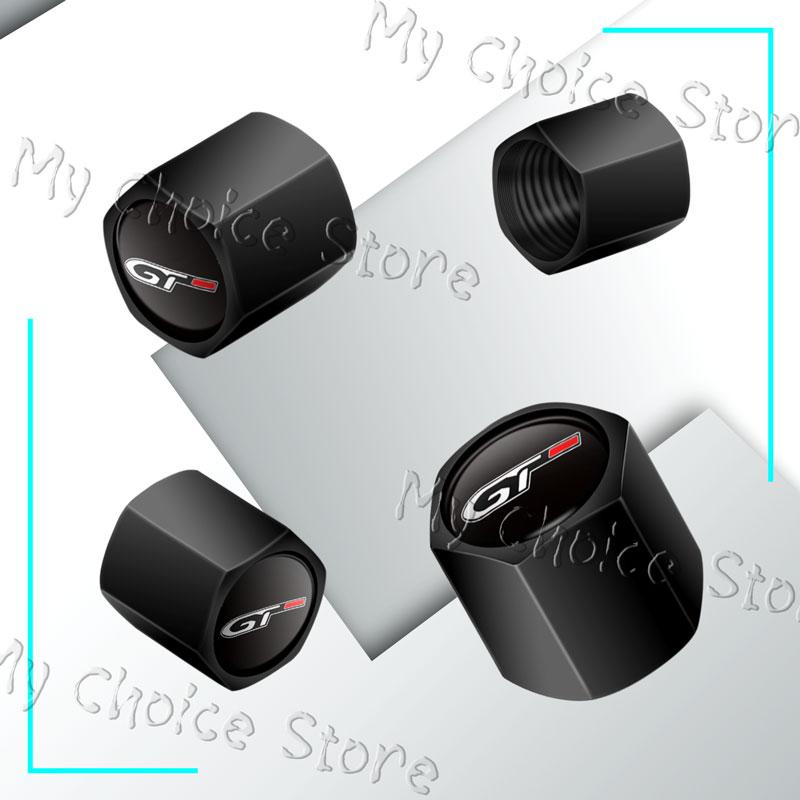 4Pcs/Set GT Logo Emblem Car Wheel Tire Valve Cap Tyre Rim Stem Airdust Waterproof Covers For n333 208 308 3008 301 508 GT RCZ 333n