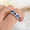 ZAKOLClassic Blue Cubic Zirconia Round Copper Rings For Women Girls Copper Color Metal Crystal Fingers Accessories Zircon Gifts