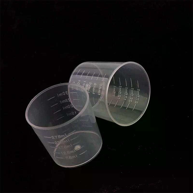 20pcs 30ml Plastic Graduated Measuring Cup Liquid Container Epoxy Resin Silicone Making Tool Transparent Mixing Cup DIY Tool