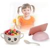 2 buc/set 450 ML bol de hrănire Suport pentru telefon inteligent Design Anti-cădere Material de calitate alimentară Bol cu ​​paie pentru mese pentru grădiniță