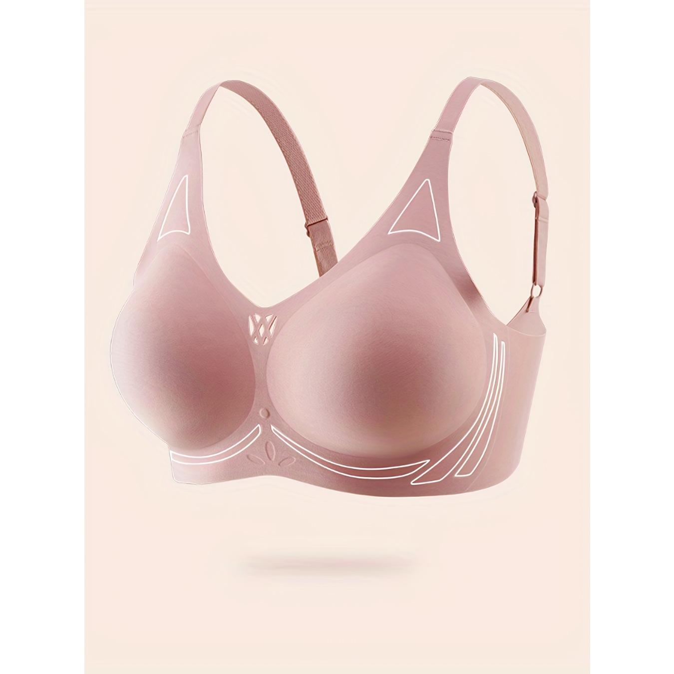 

Pinkl Elegant Wireless Breathable Full Coverage Bra, Comfortable Solid Hollow Bra, Women s Lingerie & Underwear