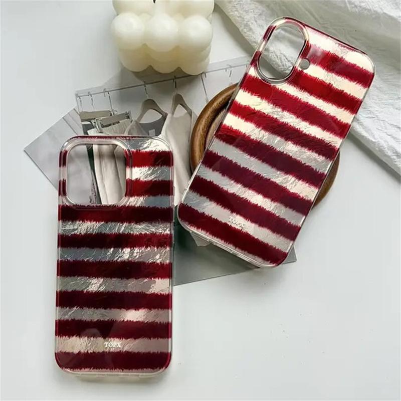 Red Yellow Stripes Vortex Pattern Phone Case for iPhone 16 15 Pro Max 14 13 12 11 XS XR X SE  7 8 Plus 16E Shockproof Cover