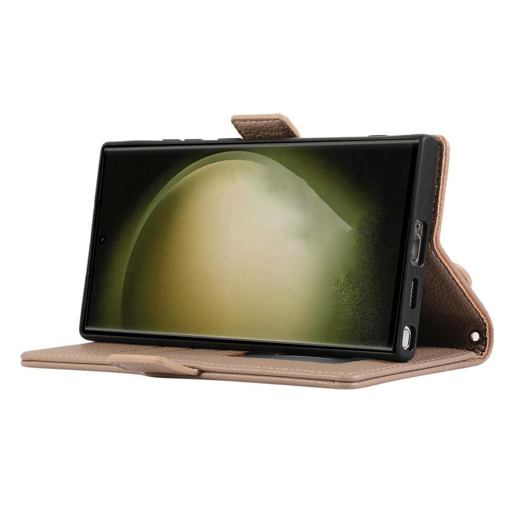 For Samsung Galaxy S23 Ultra Leather Case with Card Holder, Straps, Shockproof Wallet Phone Cover