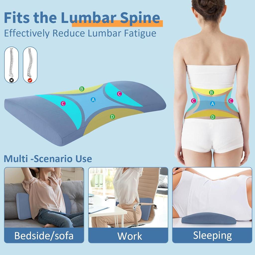 Ergonomic Memory Foam Lumbar Support Pillow