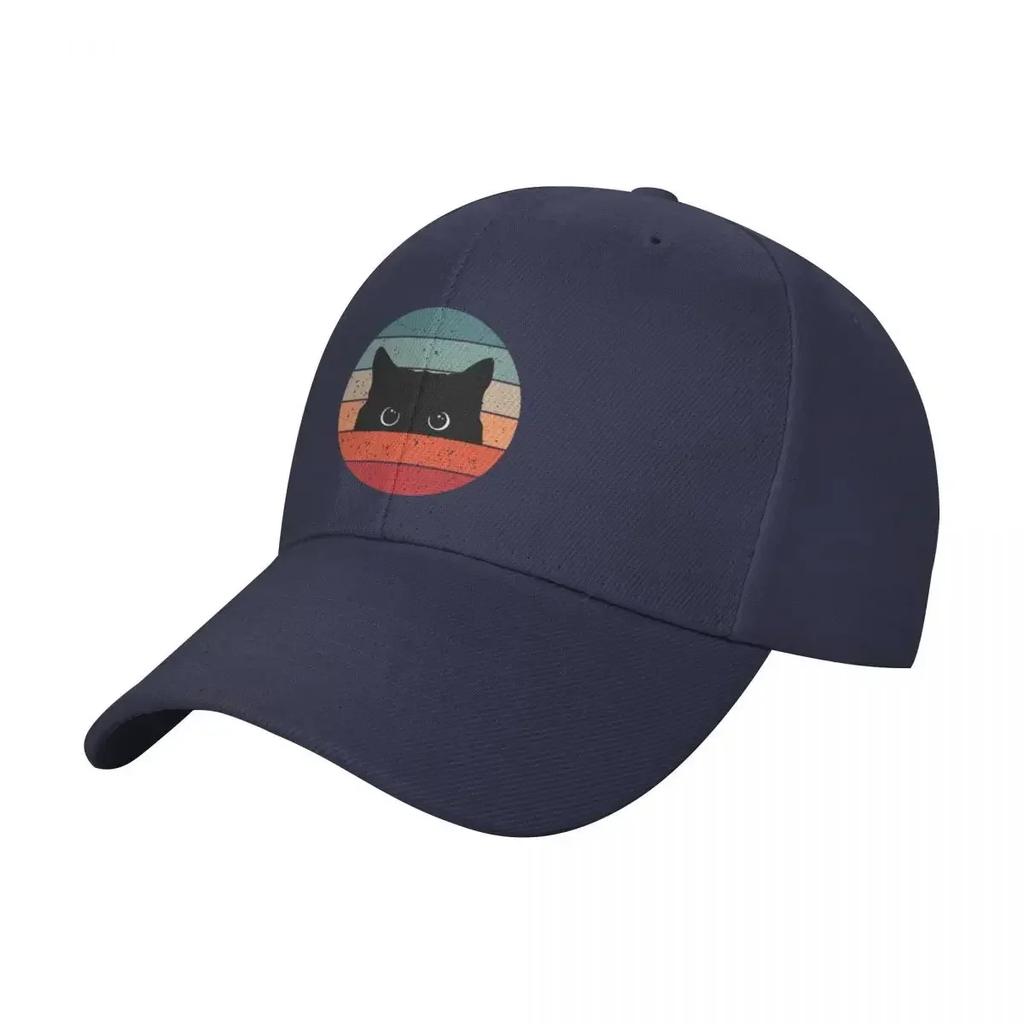 Black Cat Peeking Vintage Baseball Cap Sunhat Fashion Beach western Hat funny hat Women Caps Men's