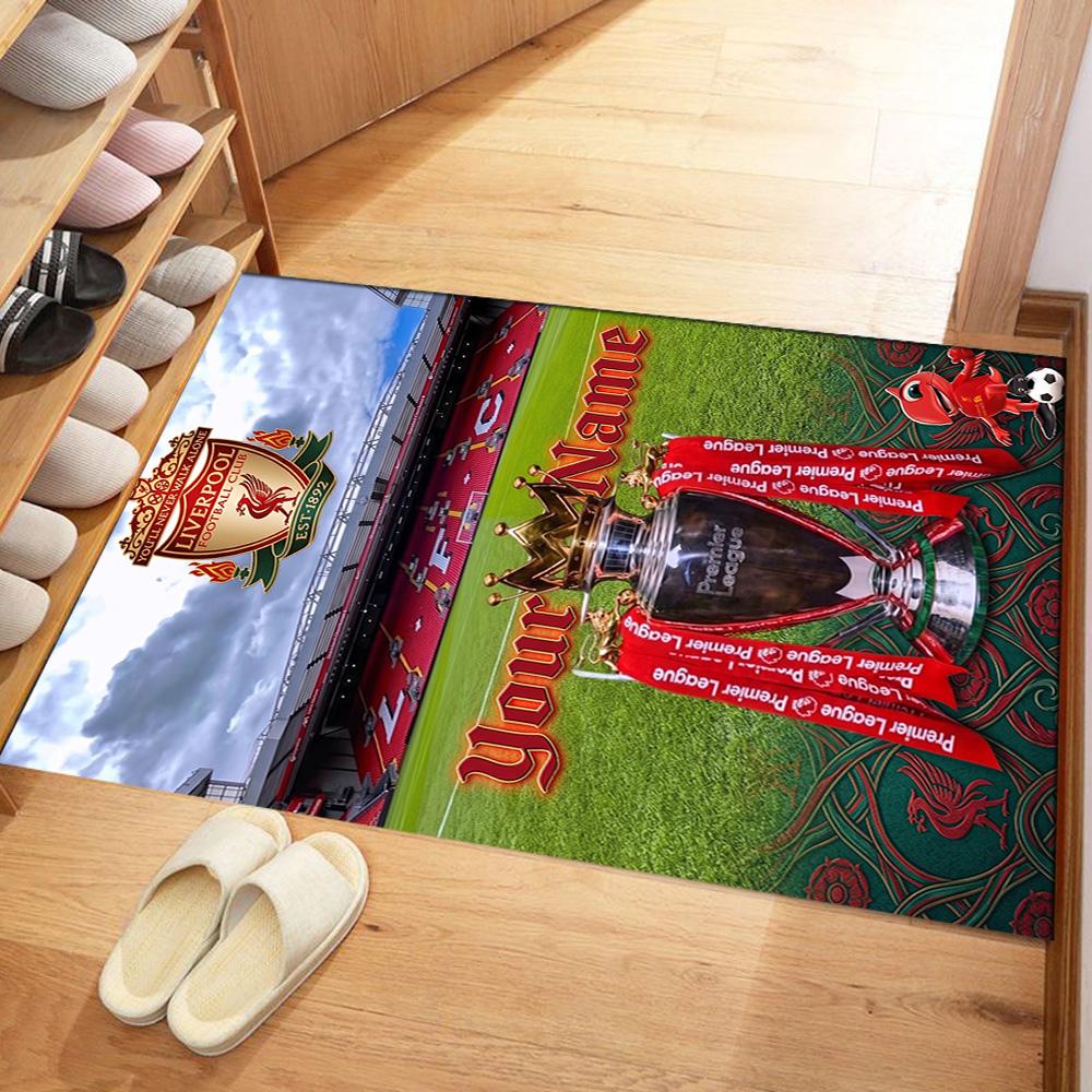 Liverpool Customizable Name Area Rug Perfect for Dining Room Game Room Playrooms Entryway Anti-slip Rug Decorate Offices Perfect Gift for Women/Men