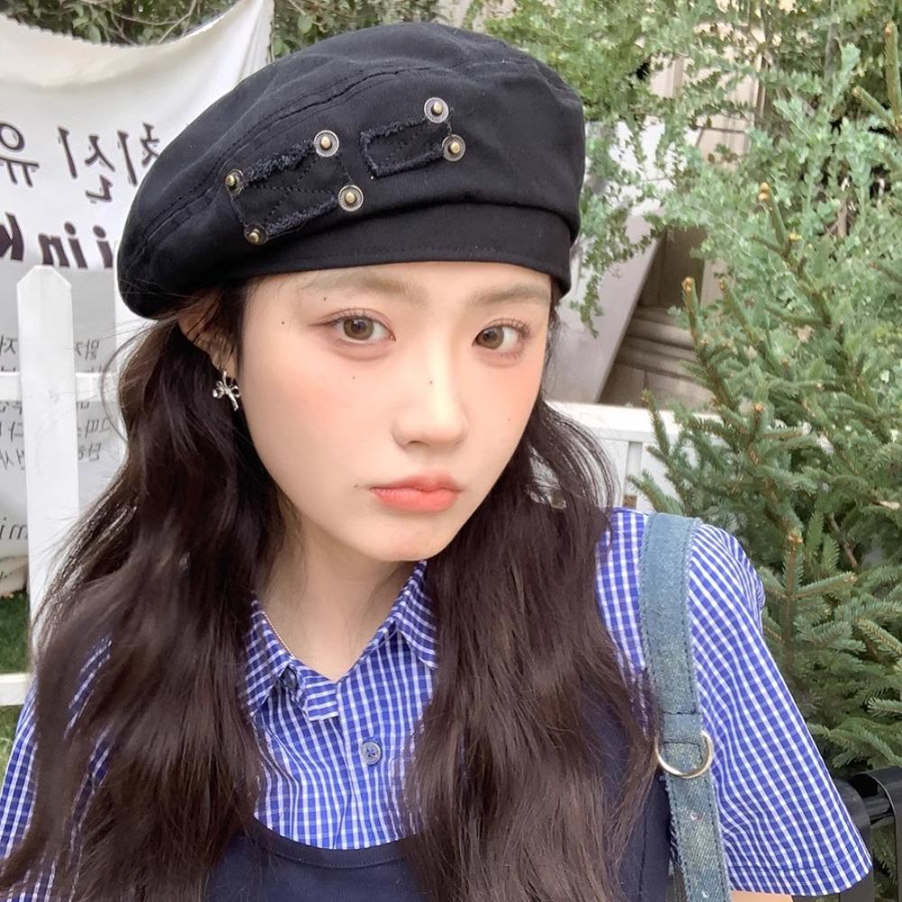 Japanese Style Painter Hat Retro Artist Cap Personality Washed Cotton Demin Berets  Unisex