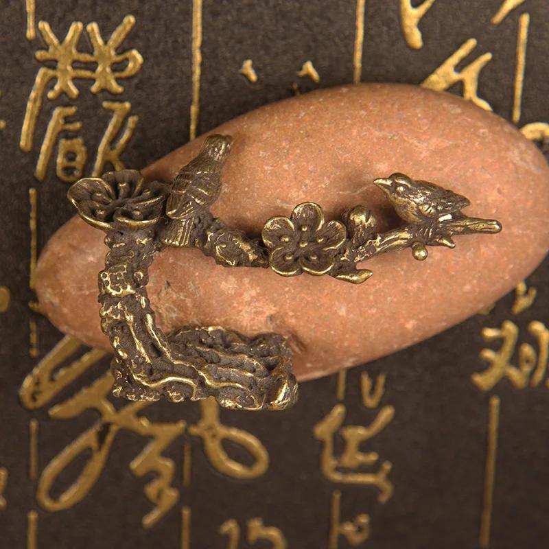 

Медные фигурки птиц-сорок из сливового дерева Миниатюрные украшения Антикварные украшения для дома и офиса в стиле фэншуй Стол для чая Декор для домашних животных Поделки