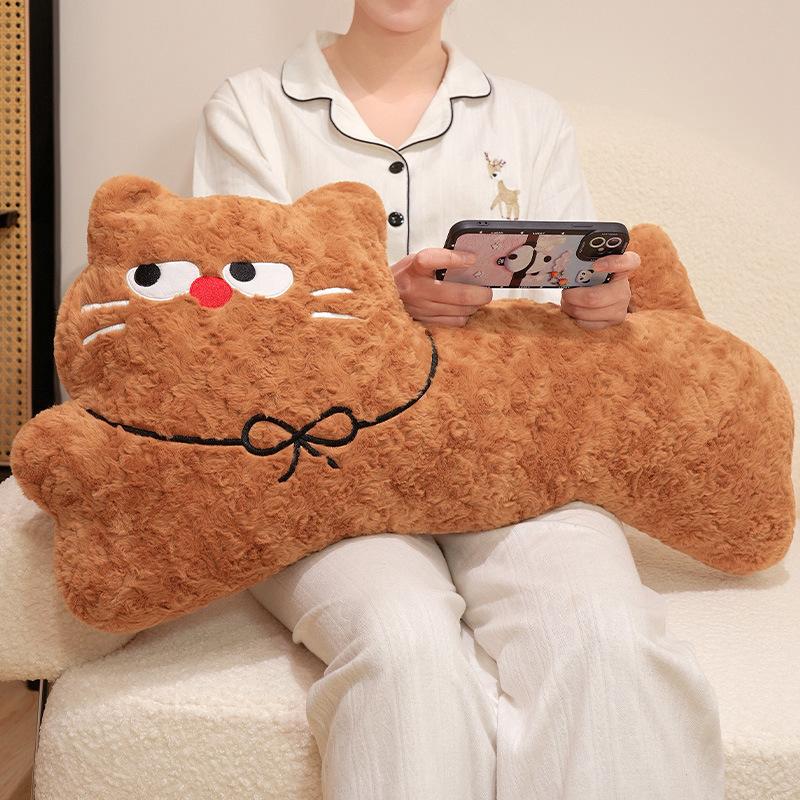 Cartoon Kitten Long Pillow Curved Pillow Children'S Bed Cat Throw Pillow Doll Removable And Washable Cushion