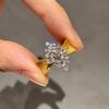 Inspired Inlay Diamonds Palace Style Brushed Snowflake Ring Exquisite and Luxurious Fashion Rings for Women Wedding