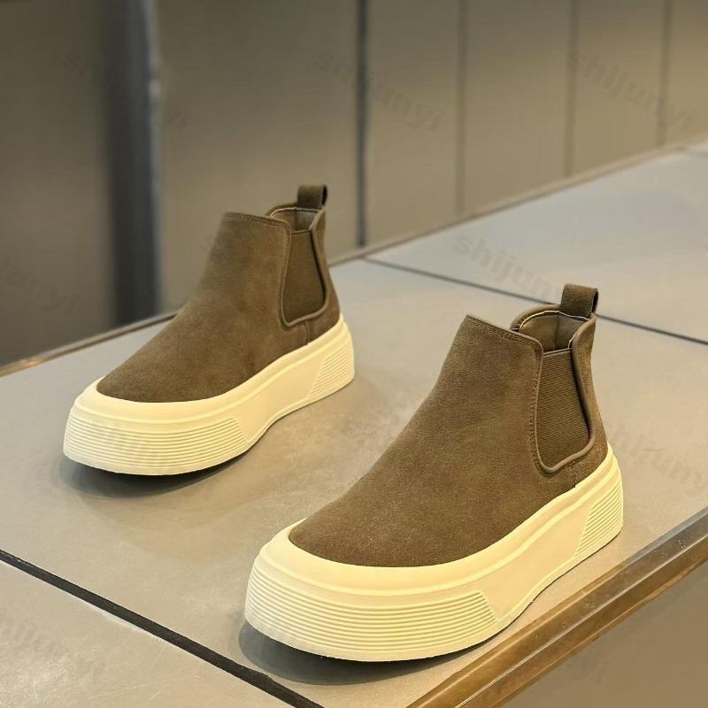 Men Boots Fashion Platform High Top Casual Shoes 2026 Winter Anti Slip Warm Plush Cotton Shoe Outdoor Chelsea Boots Botas Hombre