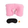 Inflatable U-Shaped Travel Pillow Set