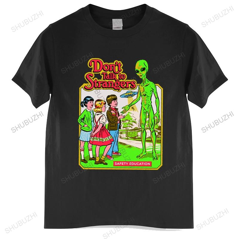 Don’T Talk To Strangers Printing Men's Tshirts Style Brand T-Shirts Fashion O-Neck T-Shirt Simplicity Breathable Man