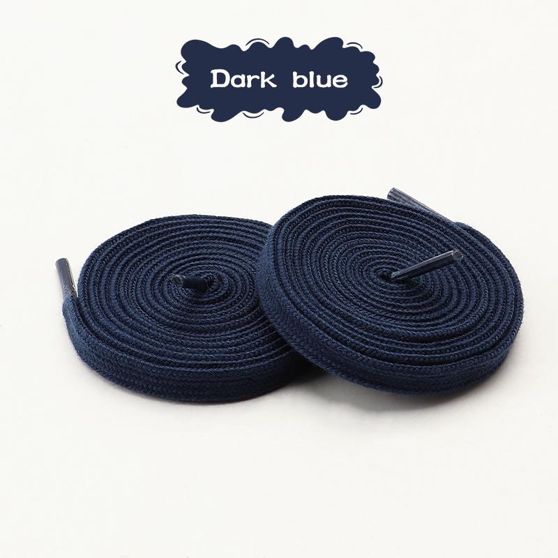 Klassieke Effen Platte Veters Premium Katoen Casual Schoenveters Sneakerschoenveters Schoenaccessoires 1 Paar 120cm donkerblauwe kleur