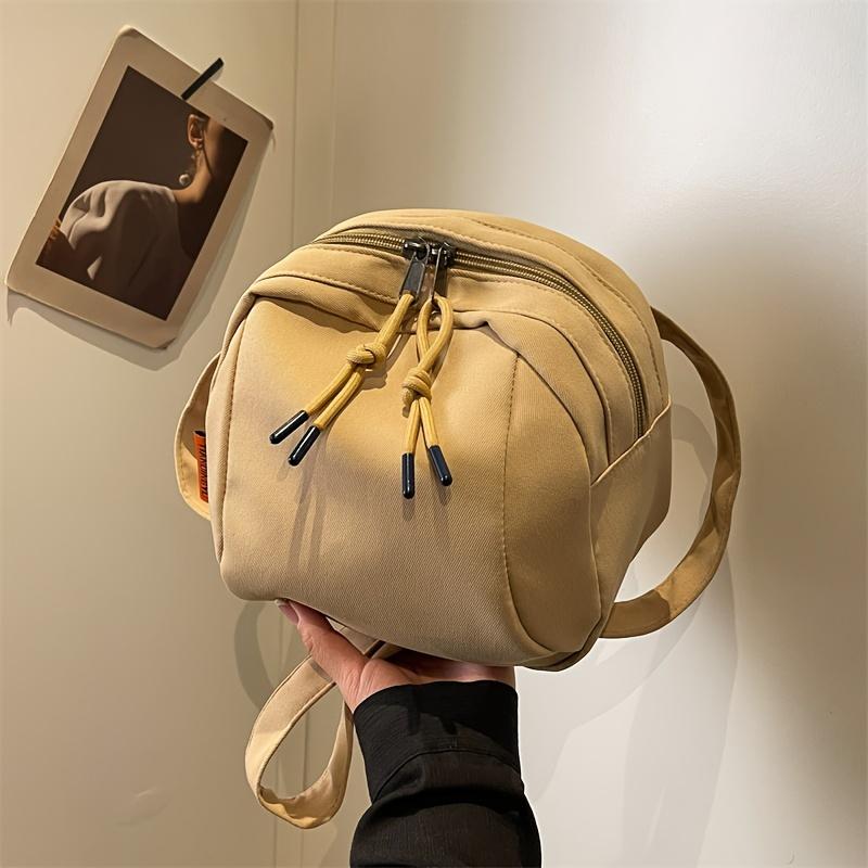 [Stylish Crossbody Bag] Stylish Nylon Women's Crossbody Bag - Solid Color, Casual Urban Design, Front Zipper Pocket