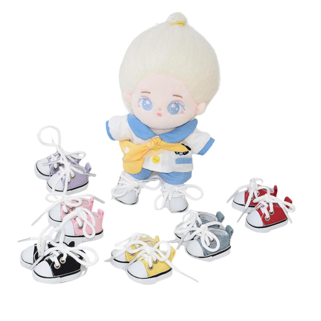 AXLUCE Plüschtier - Schuhe - Plüschkleidung - 10cm Segeltuchschuhe All Star Puppe (Schwarz)